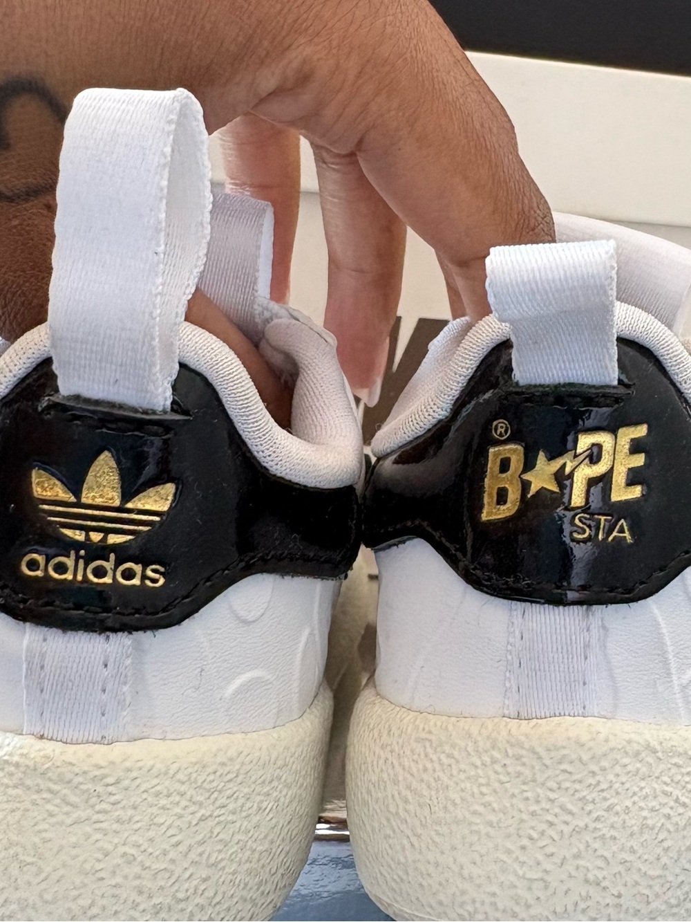 adidas x BAPE Kids White & Black BAPE Sneakers